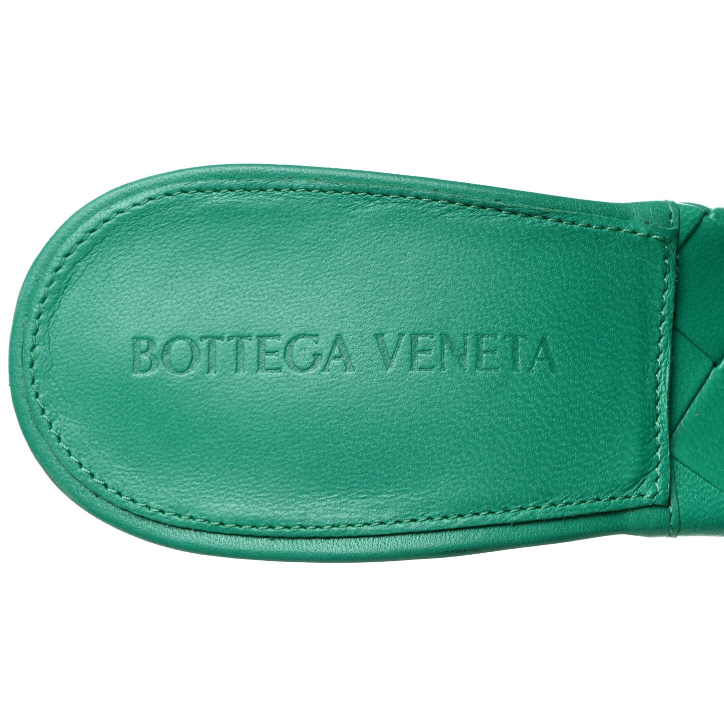 Nappa Maxi Intrecciato Lido Mule Sandals 36.5 Acid Turquoise