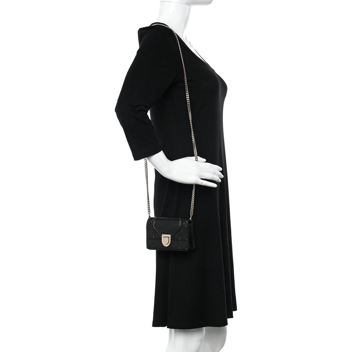 Lambskin Baby Diorama Flap Bag Black