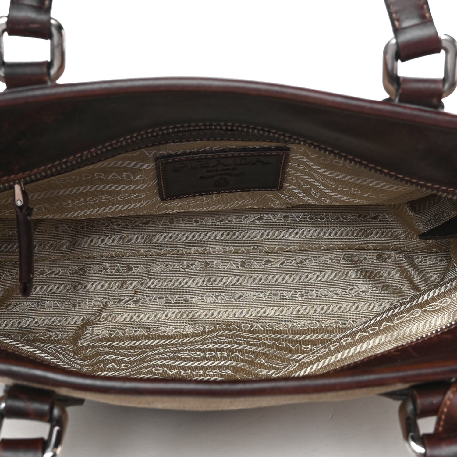 Prada Jacquard Logo Tote Corda Moro 4 of 10