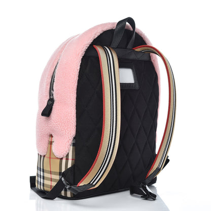 Burberry Fleece Vintage Check Kid's Monster Motif Backpack Antique Yellow 3 of 7