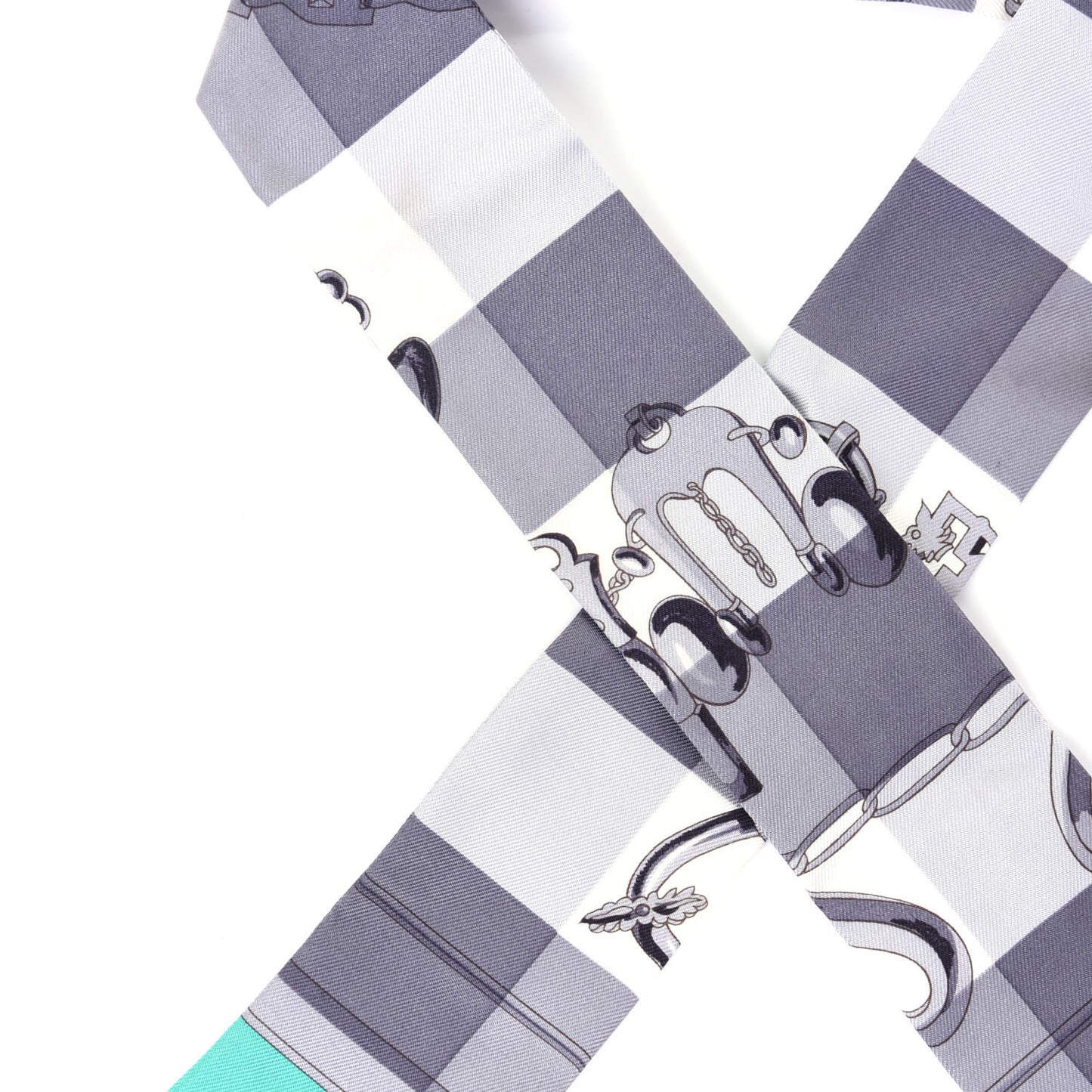 Silk Mors Et Gourmettes Vichy Twilly Anthracite Menthol White
