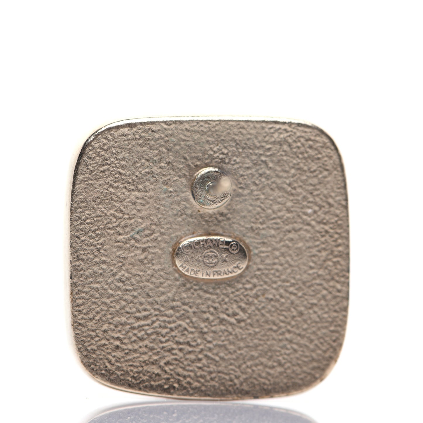 Enamel CC Square Earrings Coral Gold