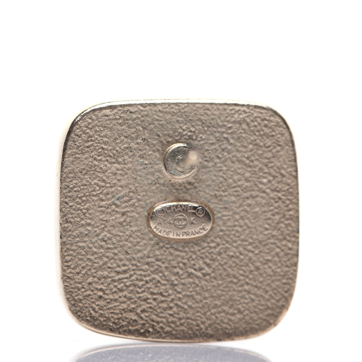 Chanel Enamel CC Square Earrings Coral Gold 5 of 7