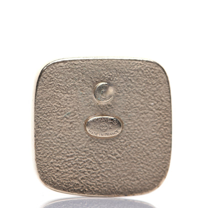 Chanel Enamel CC Square Earrings Coral Gold 5 of 7