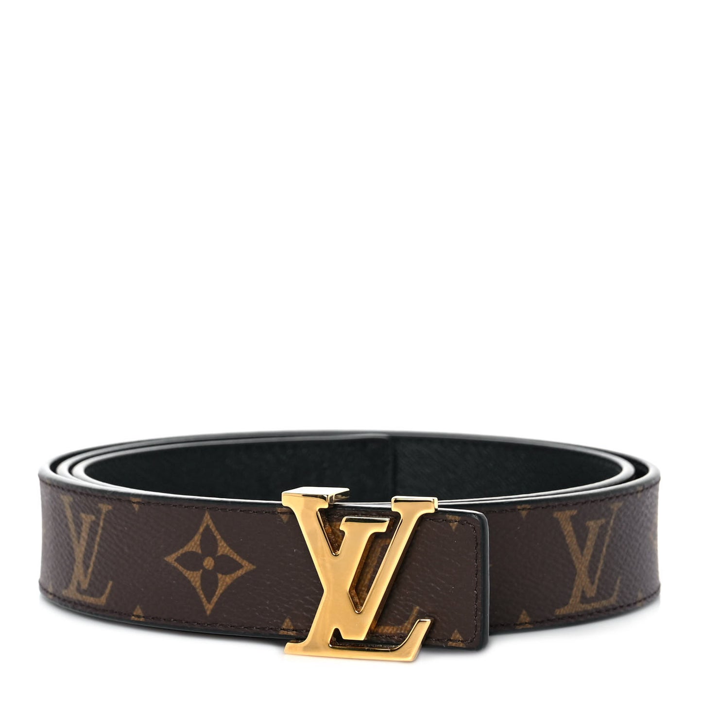 Calfskin Monogram 30mm LV Initiales Reversible Belt 95 38 Black