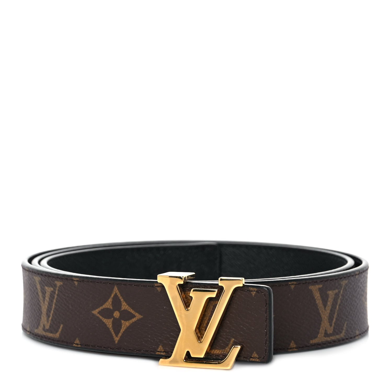 Louis Vuitton Calfskin Monogram 30mm LV Initiales Reversible Belt 95 38 Black 1 of 4