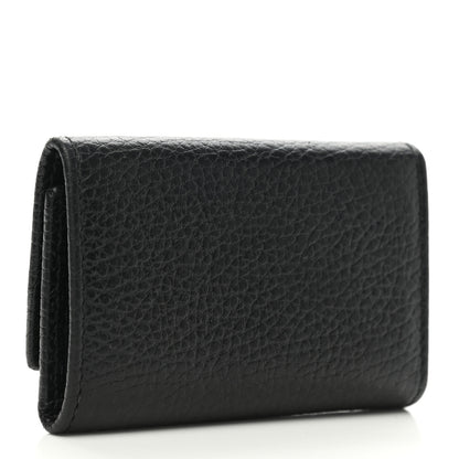 Gucci Pebbled Calfskin GG Marmont 6 Key Holder Black 3 of 9