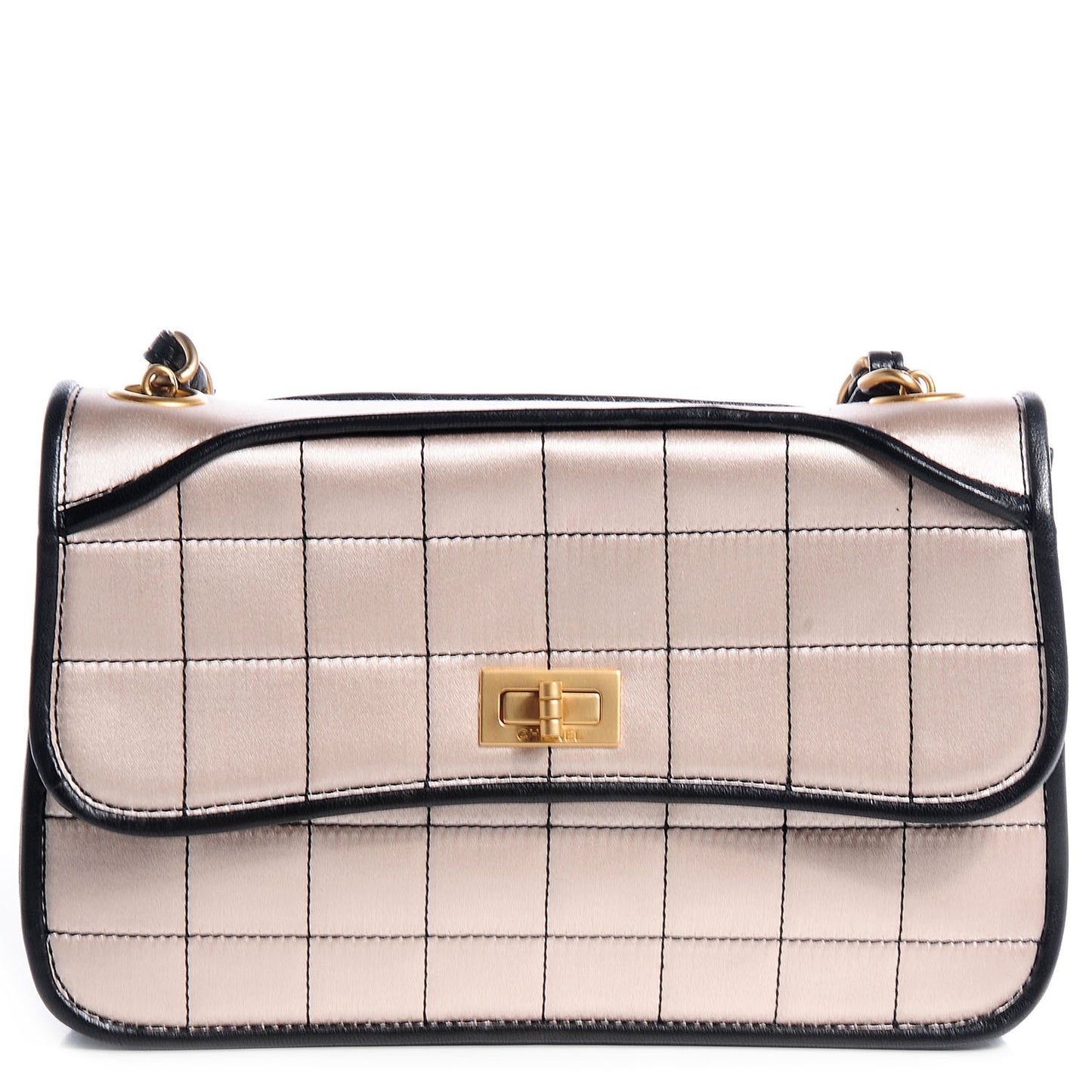 Satin Quilted Mademoiselle Flap Handbag Light Pink