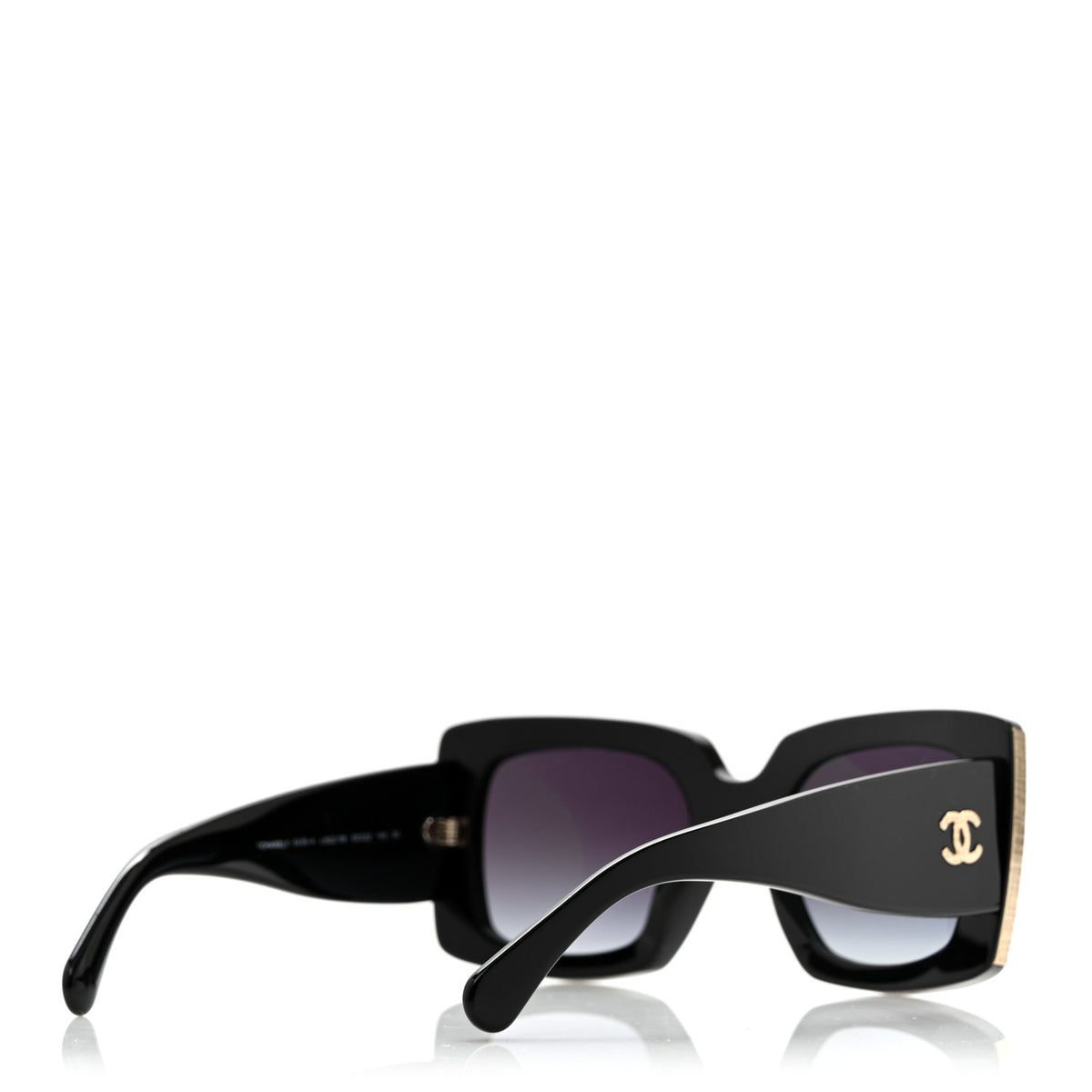 Acetate Rectangle Sunglasses 5435-A Black
