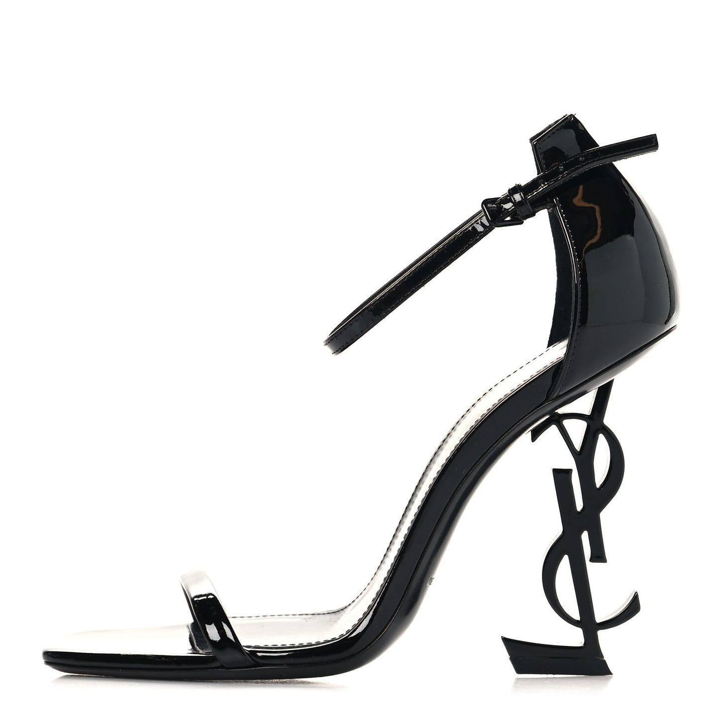 Patent Calfskin Opyum 110 Sandals 36.5 Black