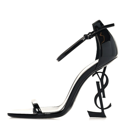 Saint Laurent Patent Calfskin Opyum 110 Sandals 36.5 Black 1 of 9
