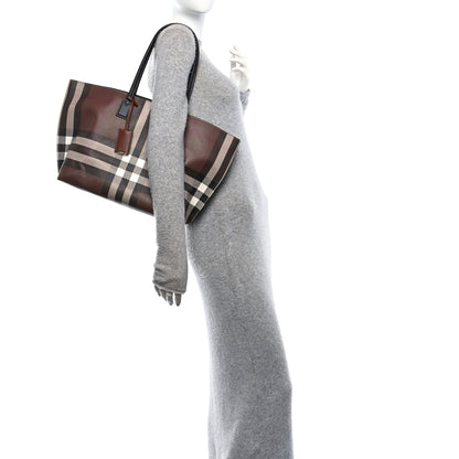 Burberry E-Canvas Check Medium Soft TB Tote Dark Birch Brown 3 of 10