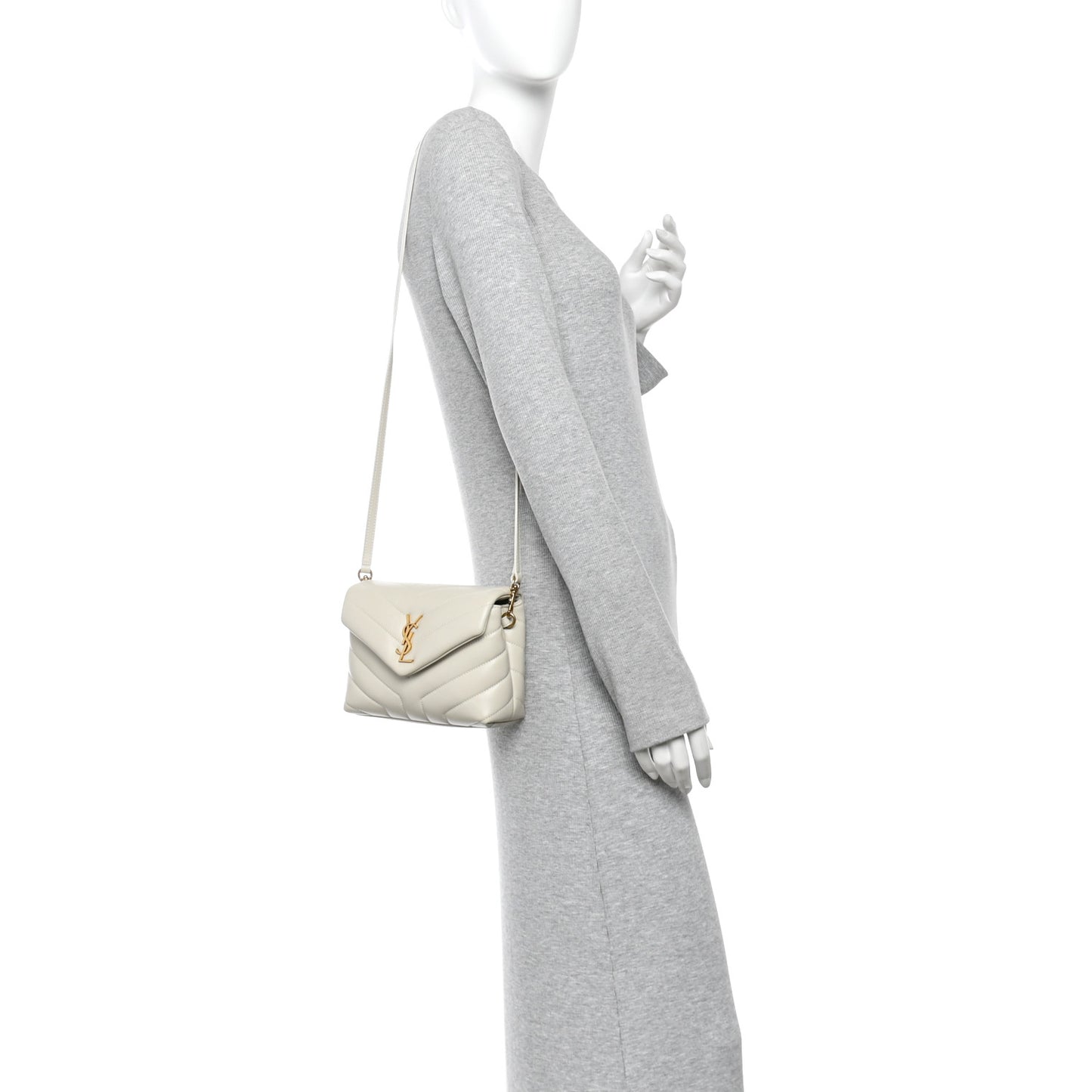 Calfskin Y Quilted Monogram Toy Loulou Crossbody Bag Crema Soft