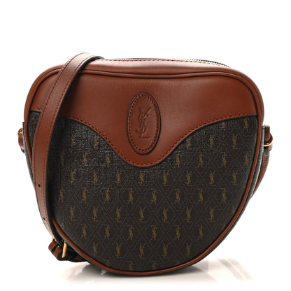 Saint Laurent Canvas Smooth Calfskin Le Monogramme Coeur Crossbody Chestnut 1 of 10