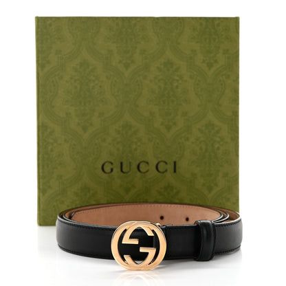 Gucci Moon Calfskin Interlocking G 25mm Belt 105 42 Black 6 of 6