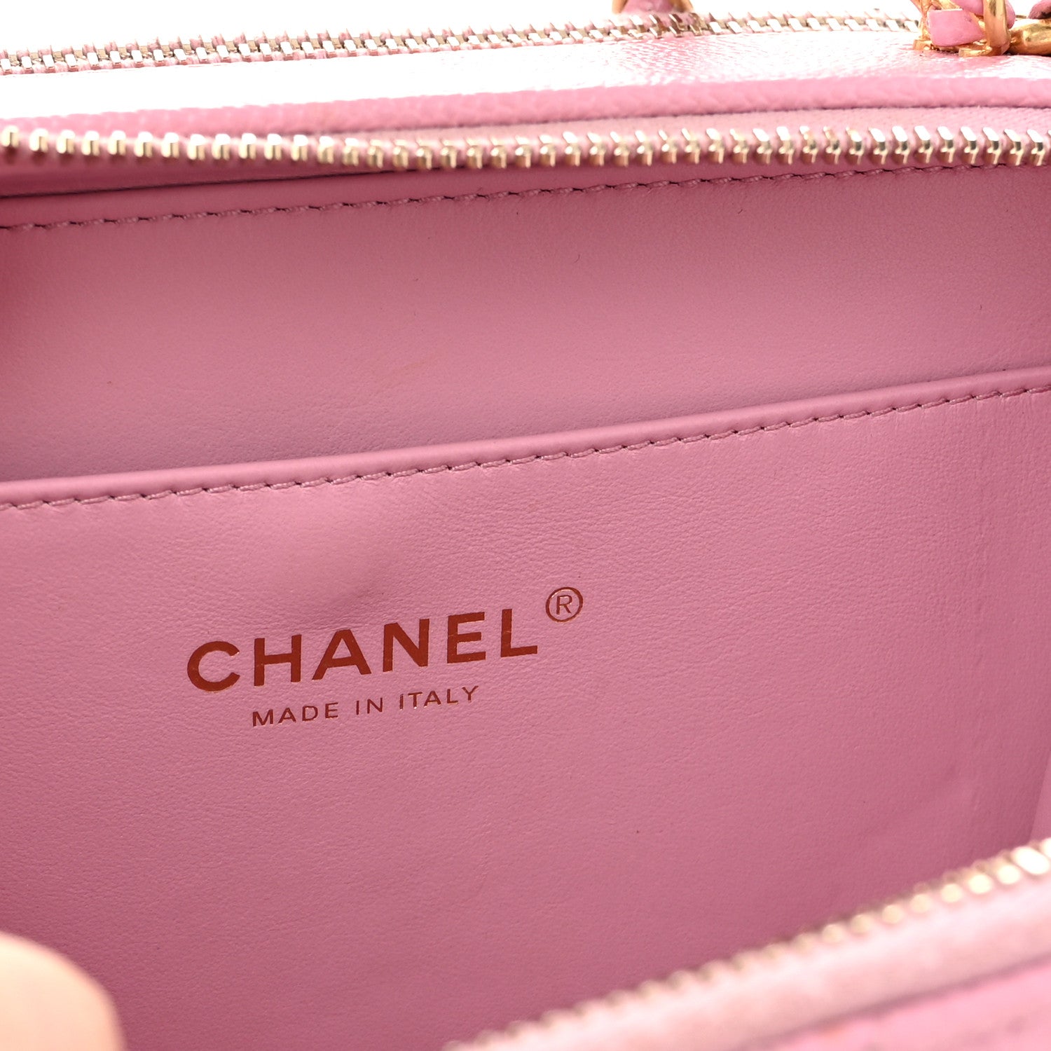 Chanel Caviar Quilted Pick Me Up Small Vanity Case Dark Pink 7 of 12