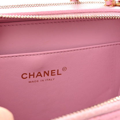 Chanel Caviar Quilted Pick Me Up Small Vanity Case Dark Pink 7 of 12
