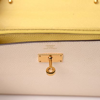 Hermes Epsom Verso Kelly Wallet To Go Nata Jaune Poussin 9 of 12