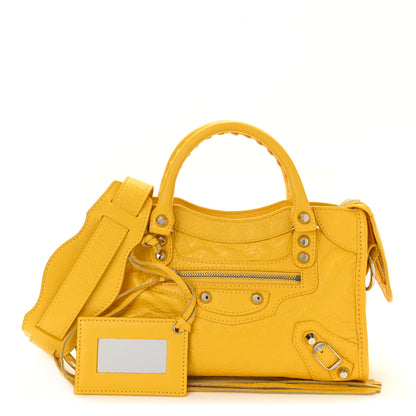 Balenciaga Agneau Classic Silver Hardware Mini City Yellow 1 of 8