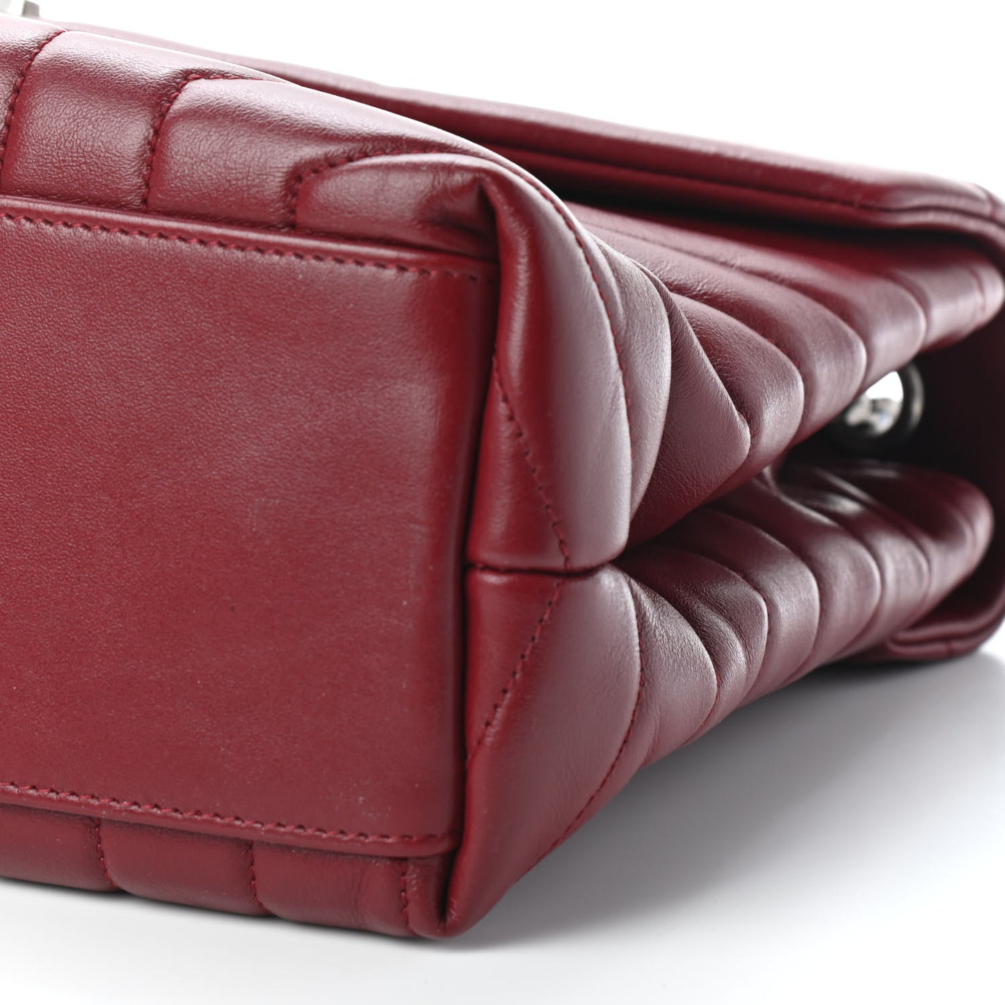 Calfskin Y Quilted Monogram Medium Loulou Chain Satchel Red