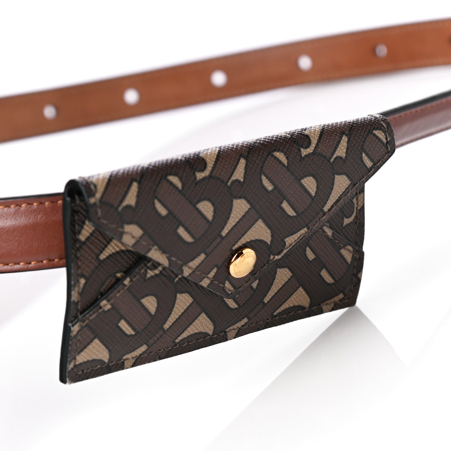 Burberry E-Canvas Monogram TB Envelope Belt Bag Bridle Brown 5 of 12