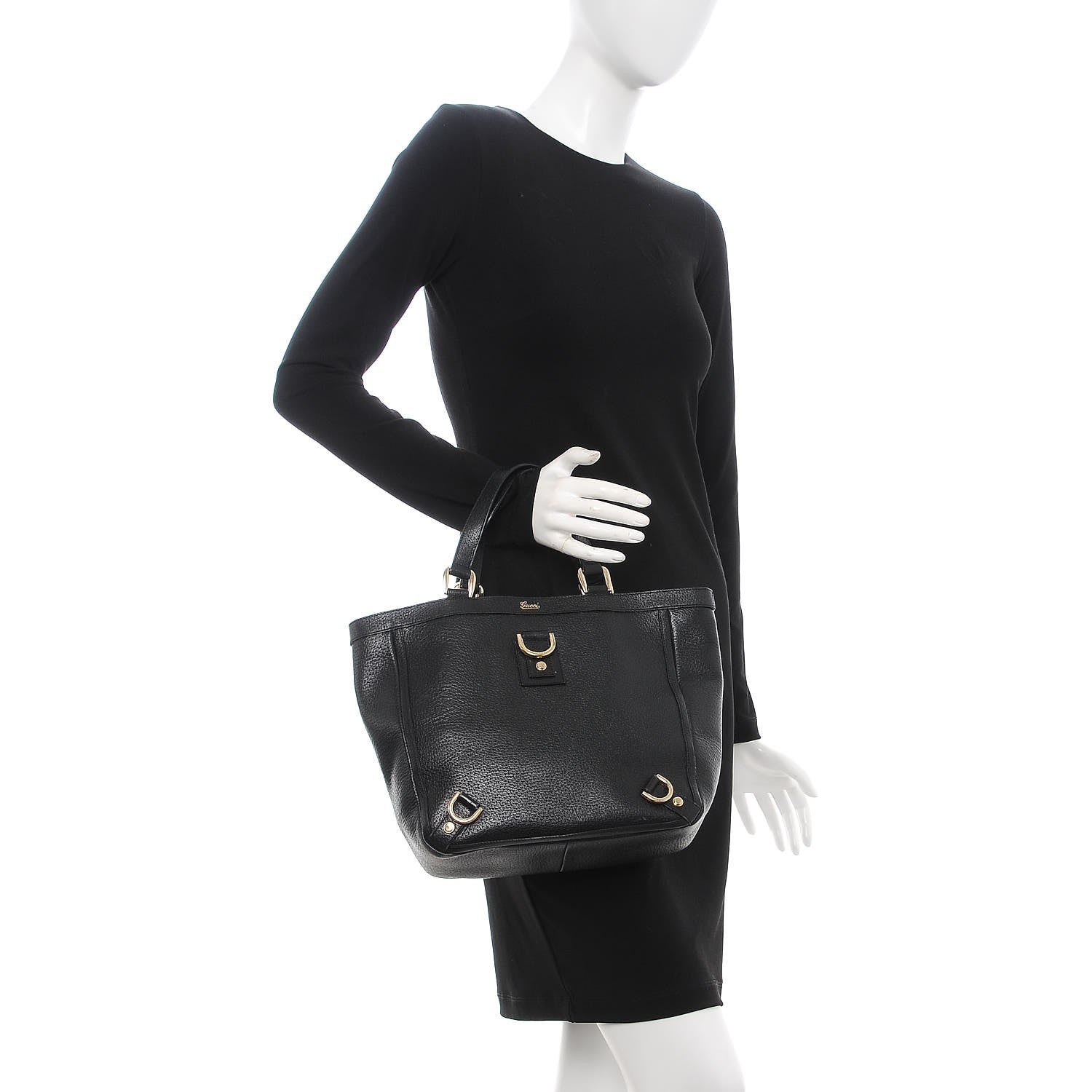Gucci Calfskin Abbey Tote Black 2 of 10