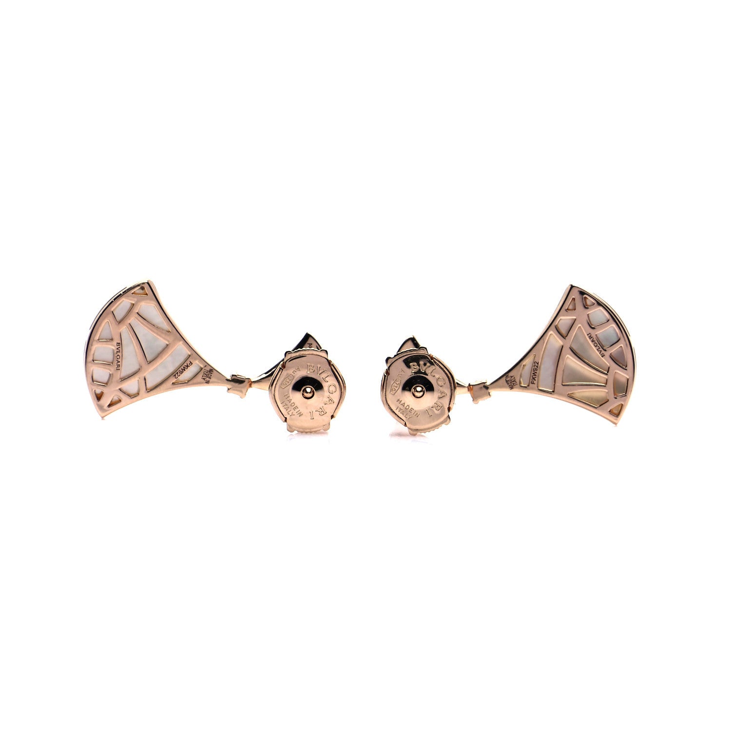 Bulgari 18K Rose Gold Diamond Mother of Pearl Divas' Dream Earrings 4 of 4