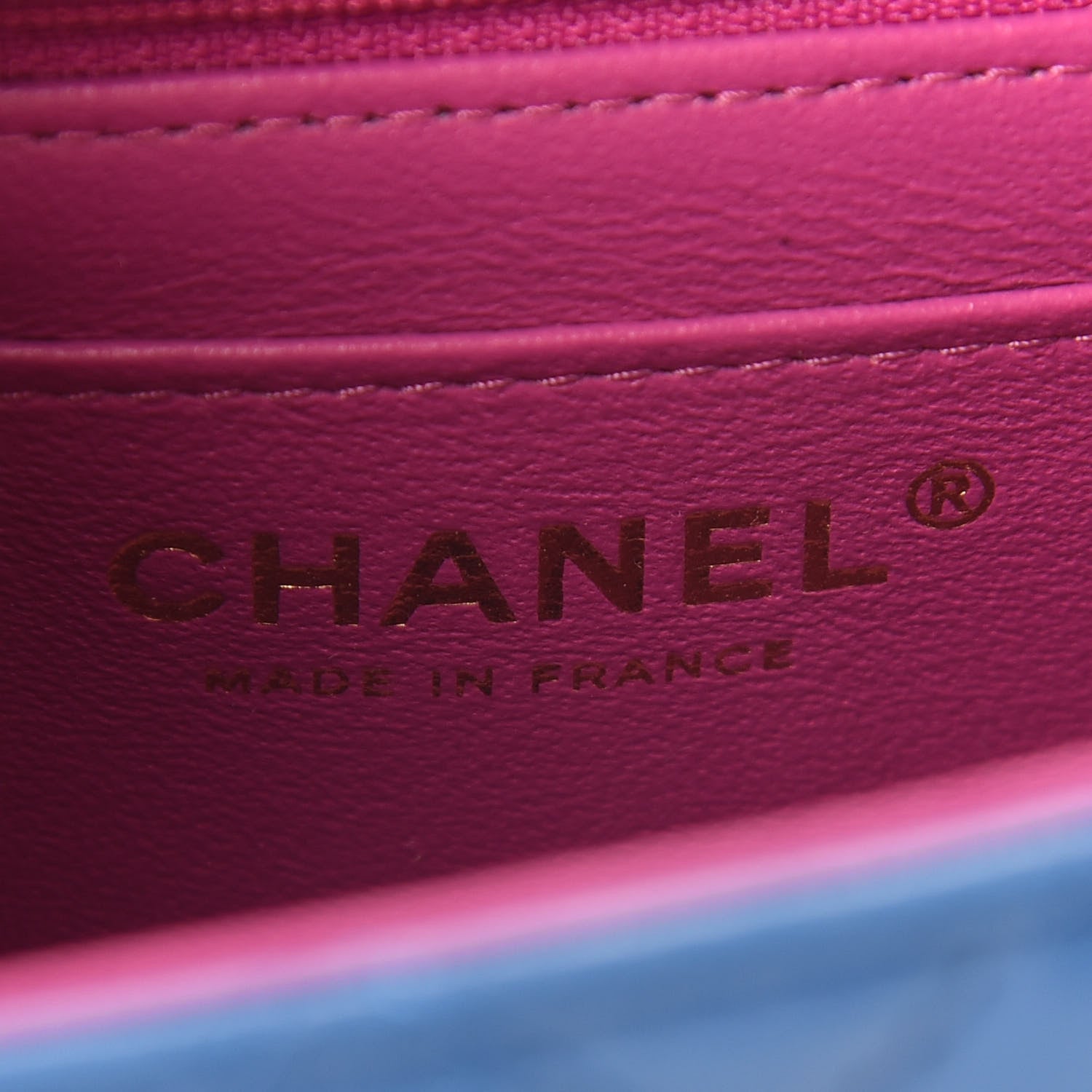 Chanel Lambskin Quilted Mini Rectangular Flap Blue Purple 6 of 9