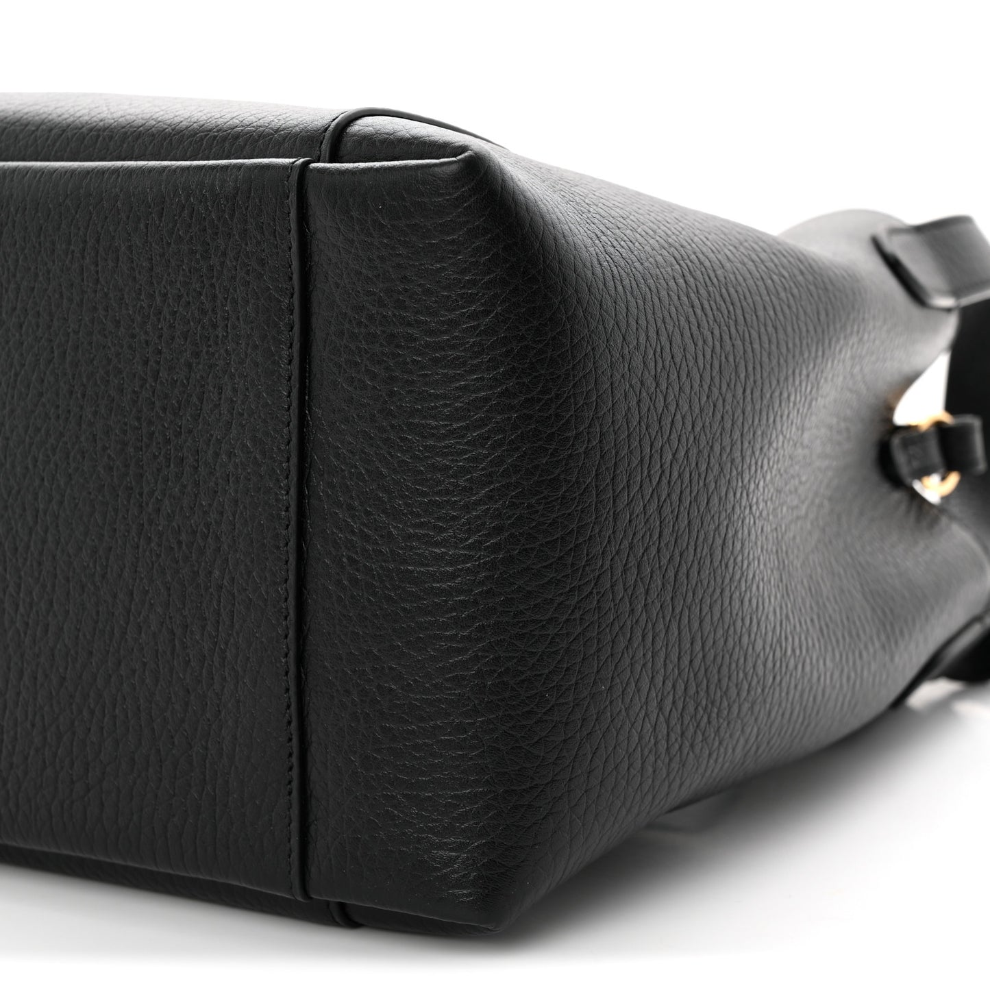 Calfskin Medium Signature Bucket Bag Black