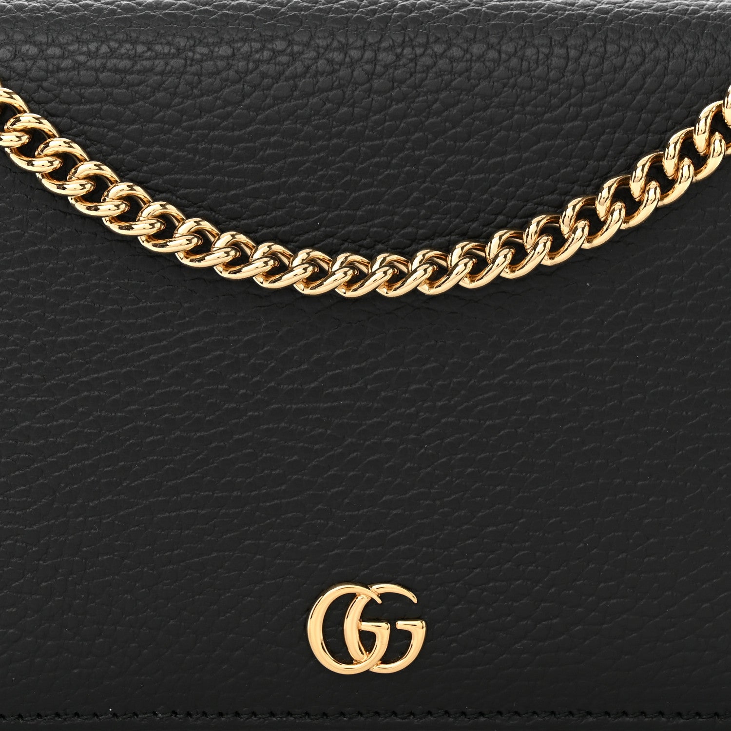 Gucci Calfskin Mini GG Marmont Chain Wallet Black 7 of 10