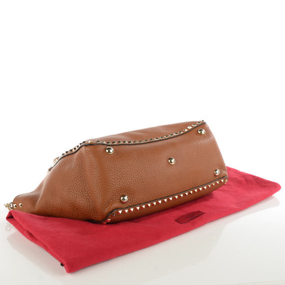 Valentino Garavani Pebbled Calfskin Medium Rockstud Tote Light Cuir 4 of 8