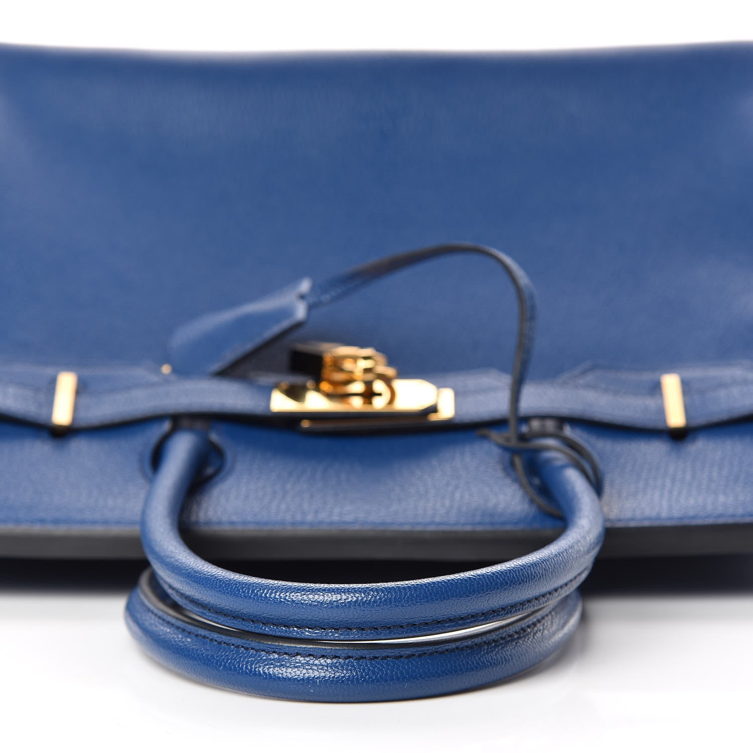 Hermes Chevre Mysore Bi-Color Horseshoe Birkin 30 Bleu Sapphire Paon 15 of 37