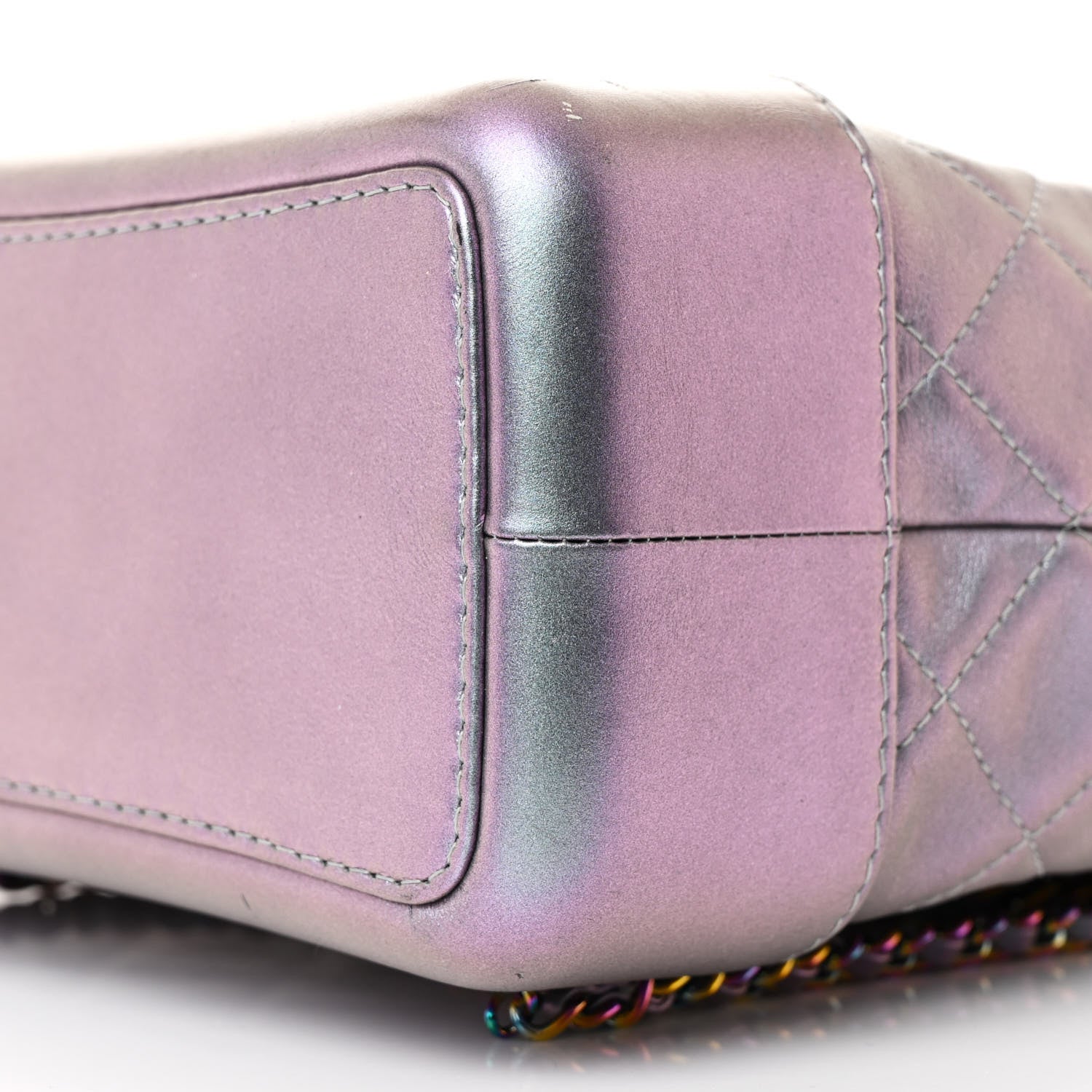 Chanel Iridescent Lambskin Calfskin Quilted Gabrielle Backpack Light Purple 10 of 13