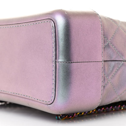 Chanel Iridescent Lambskin Calfskin Quilted Gabrielle Backpack Light Purple 10 of 13