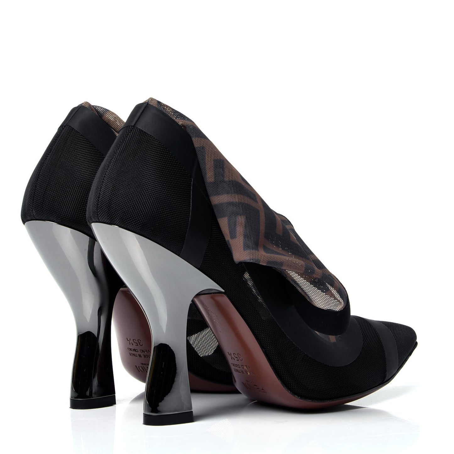 Technical Mesh FF Colibri High Heel Ankle Boots 35.5 Black Tobacco