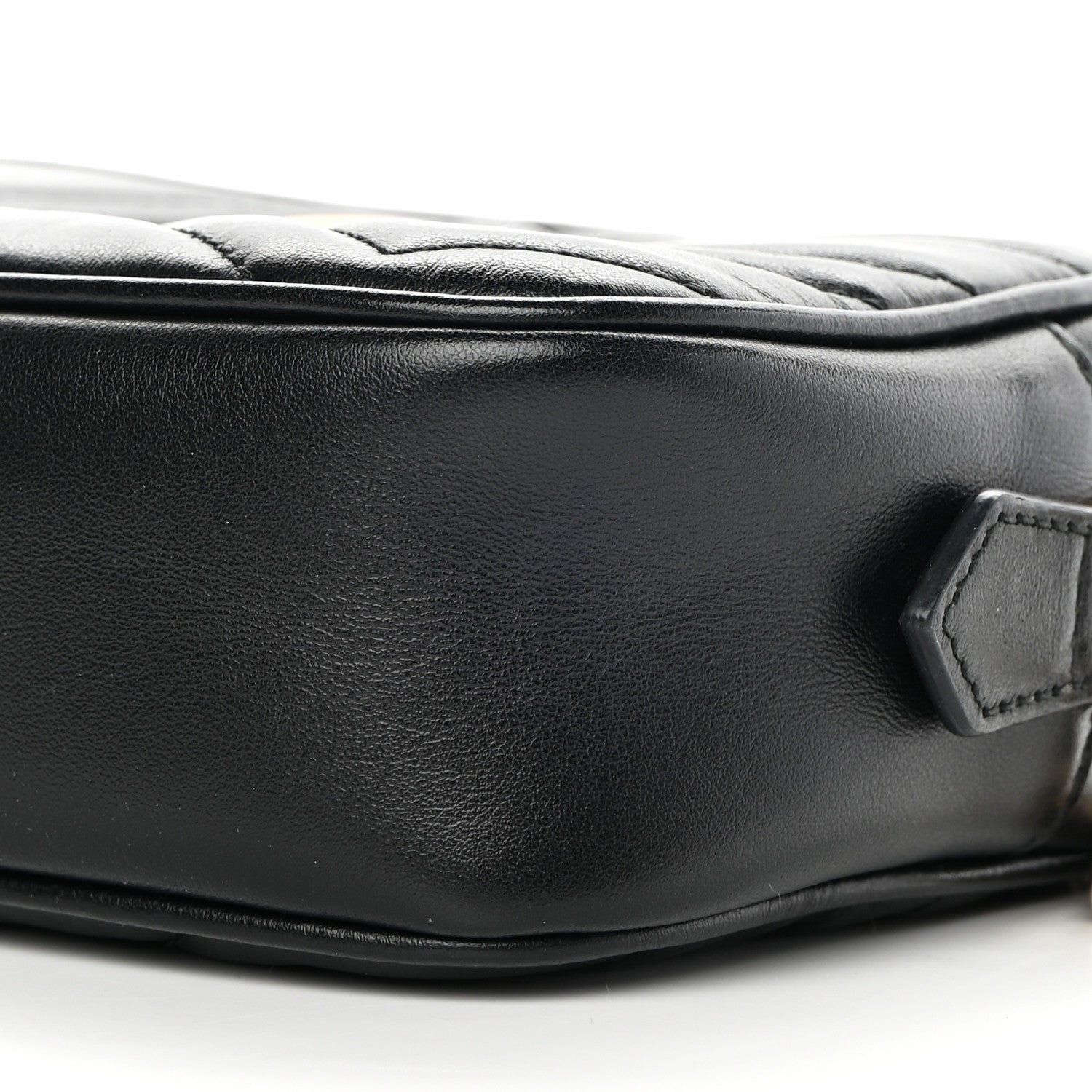 Gucci Calfskin Matelasse Mini GG Marmont Chain Shoulder Bag Black 10 of 11