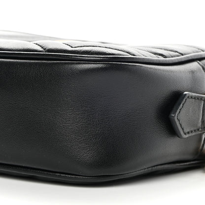 Gucci Calfskin Matelasse Mini GG Marmont Chain Shoulder Bag Black 10 of 11