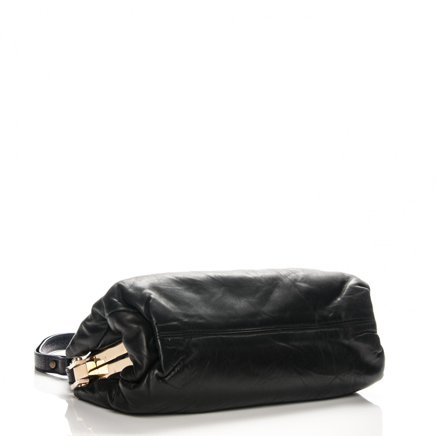 Lanvin Lambskin Draped Frame GM Shoulder Bag Black 4 of 7