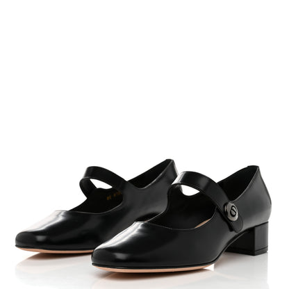 Christian Dior Brushed Calfskin Uniform 30mm Pumps 37.5 Black 3 of 8