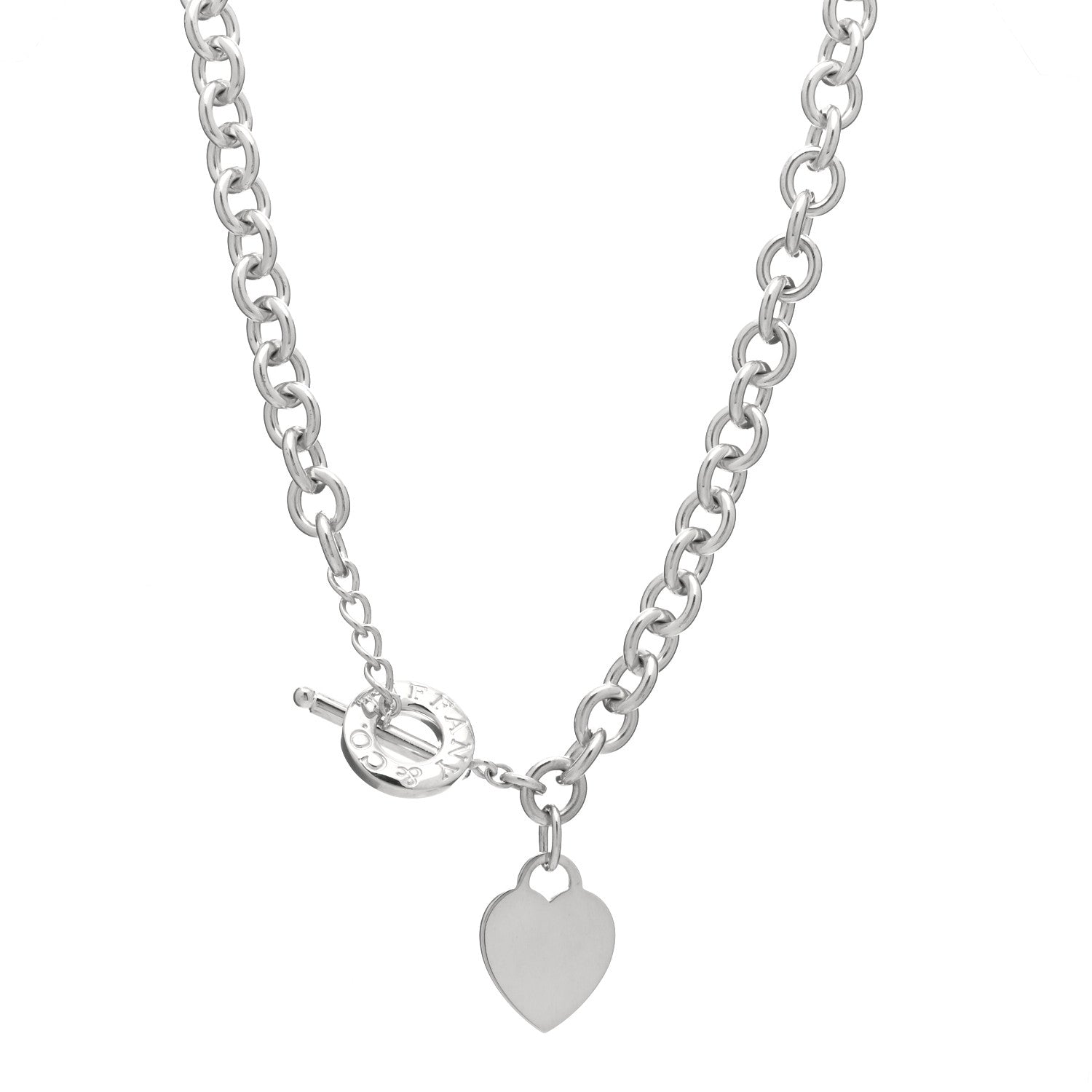 Tiffany Sterling Silver Heart Tag Toggle Necklace 1 of 3