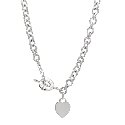 Tiffany Sterling Silver Heart Tag Toggle Necklace 1 of 3
