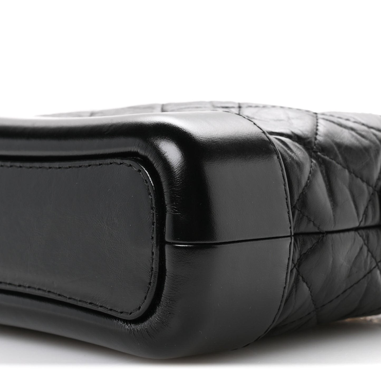 Aged Calfskin Quilted Small Gabrielle Hobo Black