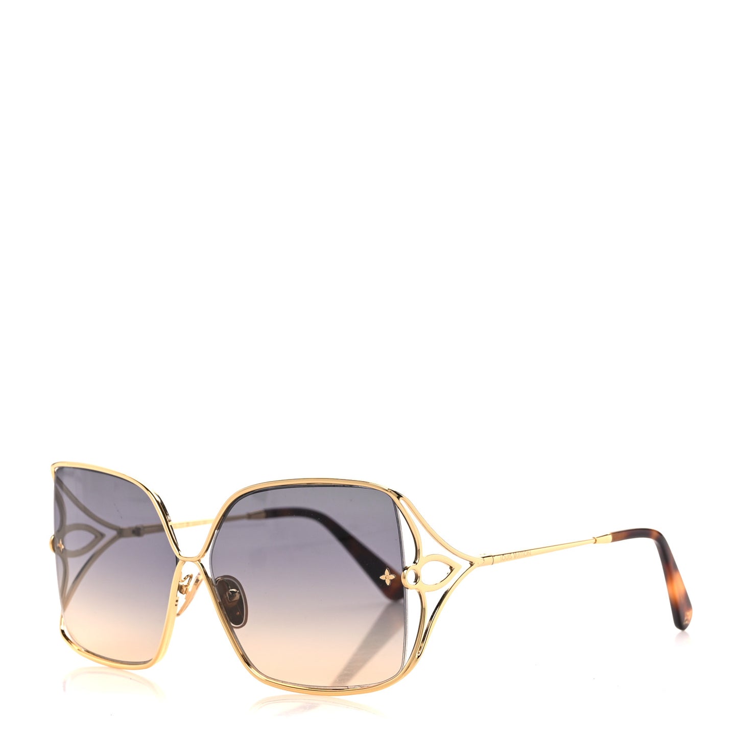 Metal LV Petal Square Sunglasses Z1629U Gold Blue