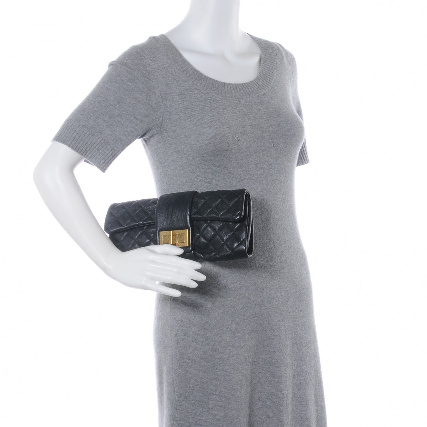 Leather Mademoiselle Clutch Black