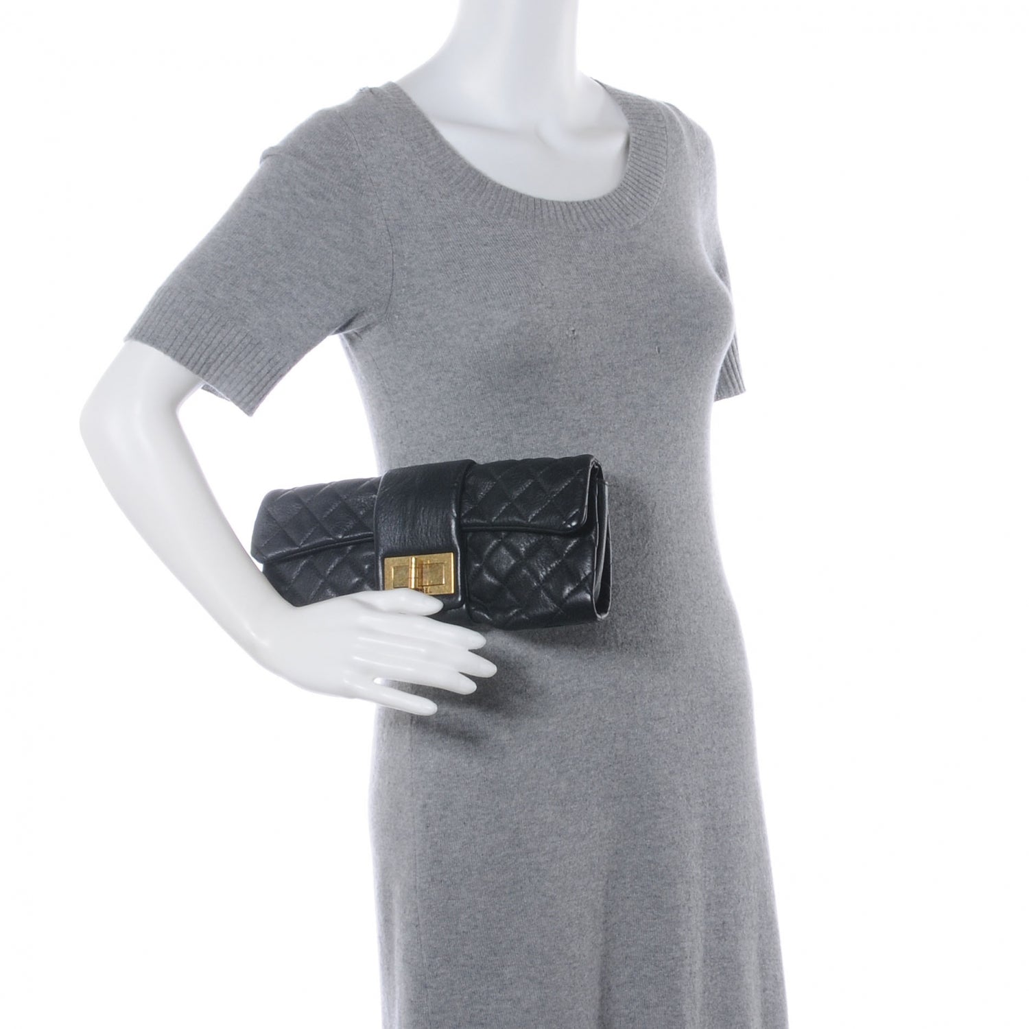 Chanel Leather Mademoiselle Clutch Black 2 of 7