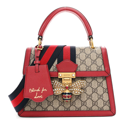 Gucci GG Supreme Monogram Small Queen Margaret Top Handle Bag Red 1 of 10