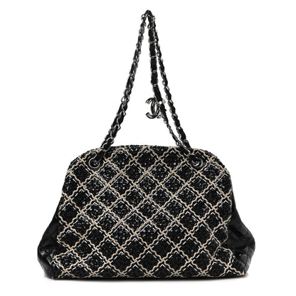 Chanel Patent Hand Embroidered Large Just Mademoiselle Black 1 of 9