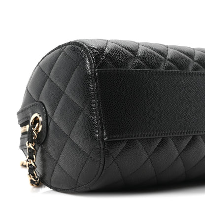 Chanel Caviar Quilted Barrel Clutch With Chain Black 9 of 10