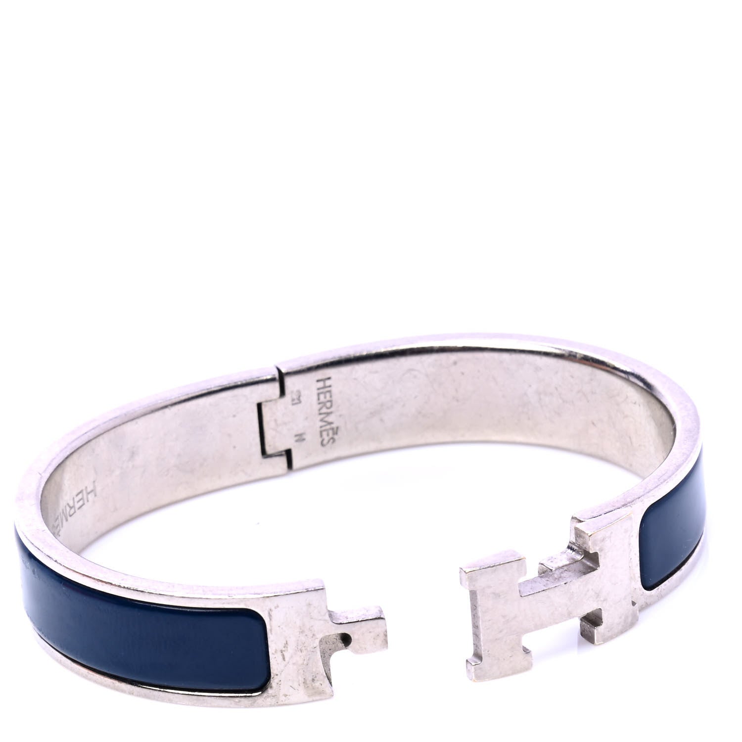 Hermes Narrow Enamel Clic Clac H Bracelet PM Bleu De Genes 5 of 6