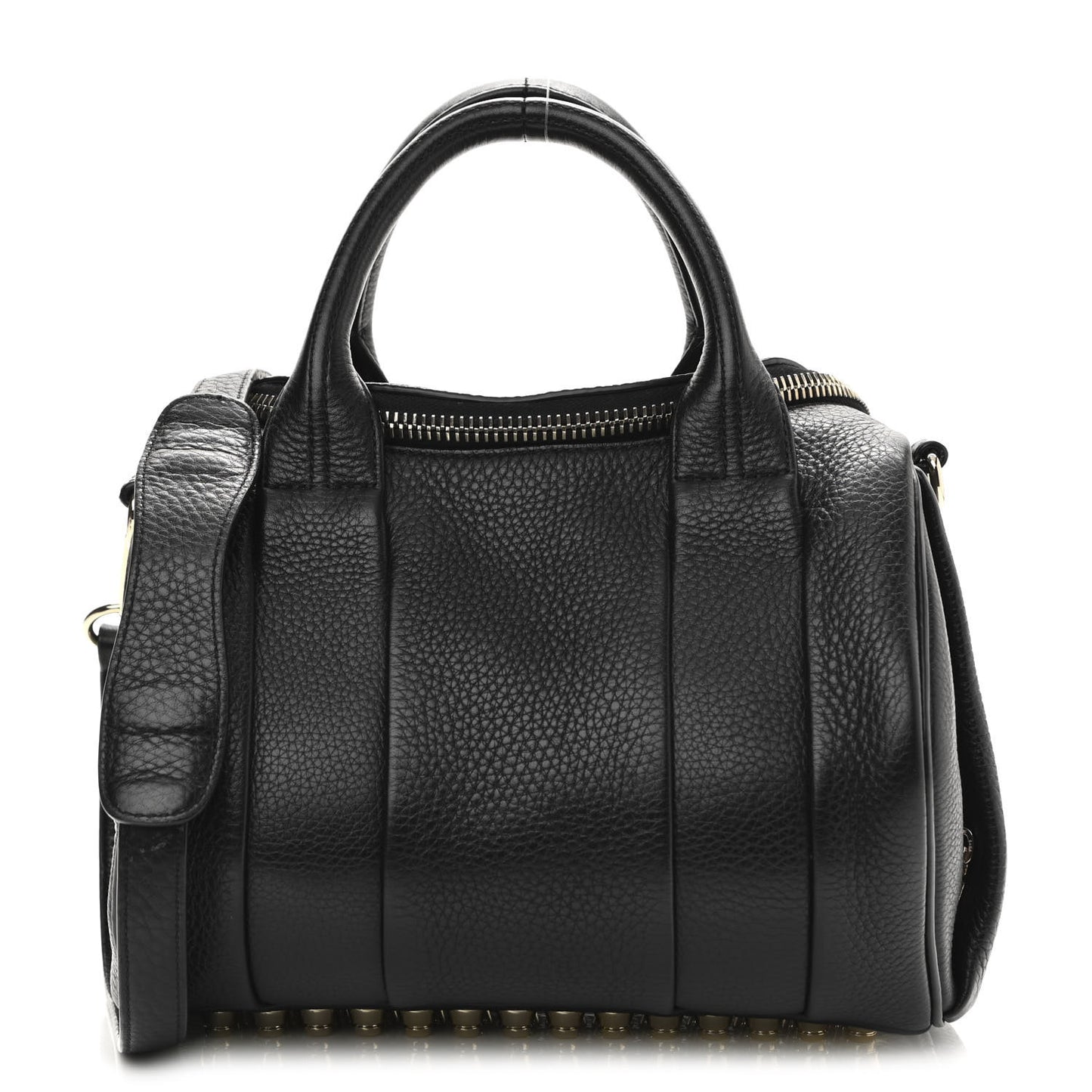 Pebbled Lambskin Mini Rockie Black Pale Gold Hardware